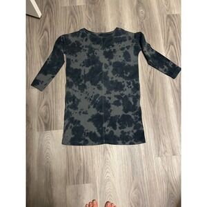 Pure Jill Cloud Tie-Dyed Knit Dress Grey Black Cotton Petite XS J. Jill cozy